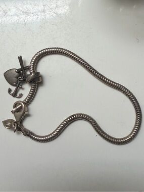 Michael Anthony 925 Sterling Silver Heart Anchor Cross Snake chain Bracelet
